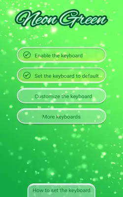 Neon Green Emoticon Keyboard android App screenshot 1